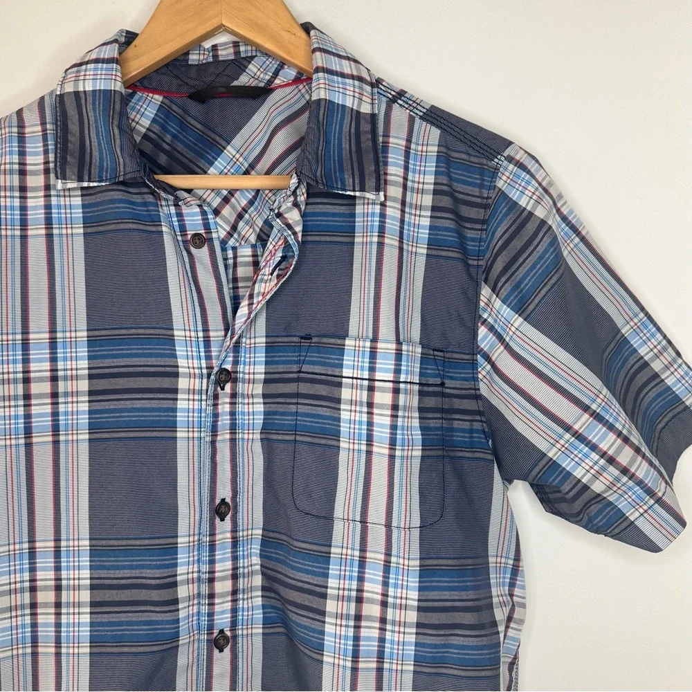 THE NORTH FACE SHORT SLEEVE PACIFIC COAST plaid shirt SMALL